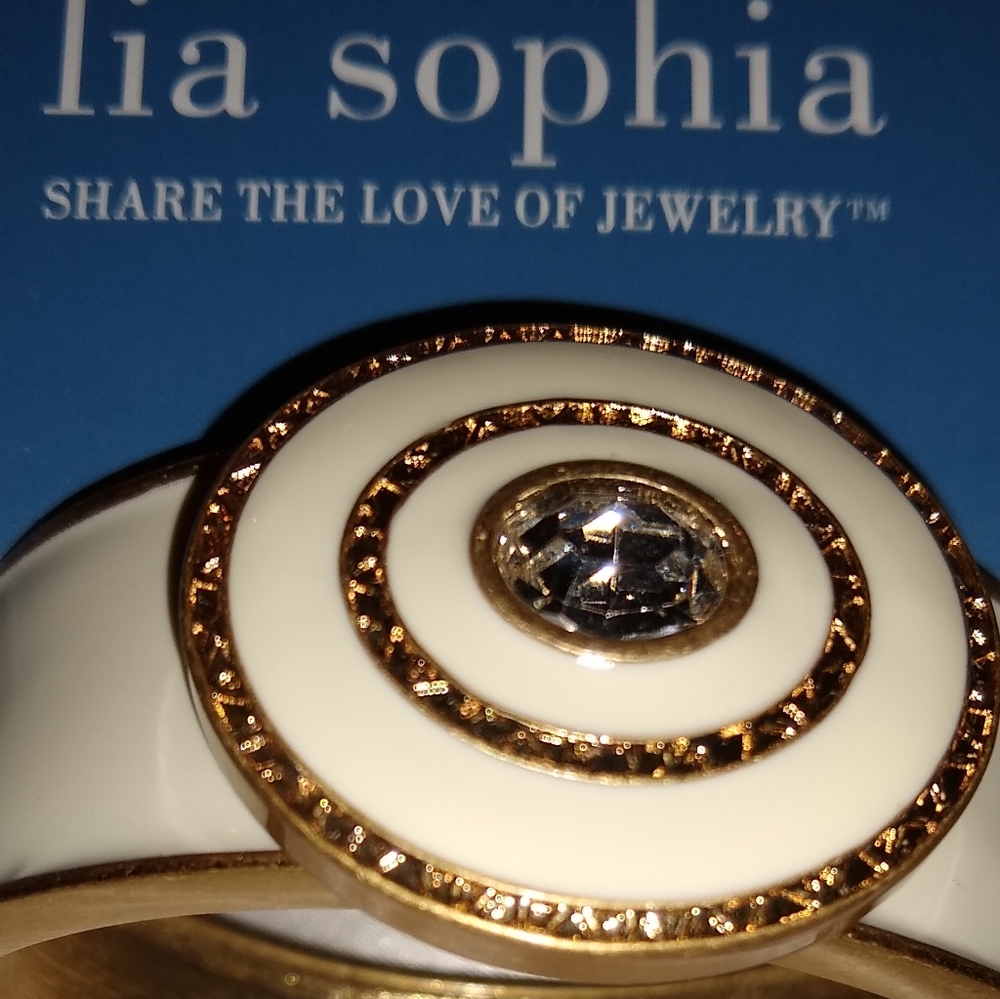 Bracelet Beautiful Lia Sophia Bracelet Alabaster / Gold Trim - Picture 2 of 11